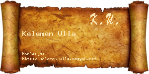 Kelemen Ulla névjegykártya